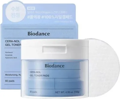 Obrázek produktu pro Biodance - Cera-nol Gel Toner Pads - Hydratační gelové tonizační polštářky s ceramidy 60ks/140g
