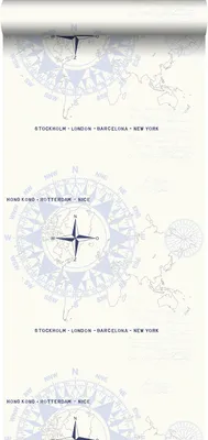 Immagine prodotto di Carta da parati ESTAhome bussole azzurro - 136421 - 53 cm x 10,05 m