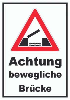 Produktbild von Schild Achtung bewegliche Brücke A0 (841x1189mm)