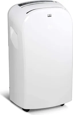 A white portable air conditioner unit is shown against a white background.