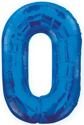 Image de Ballon en plastique chiffre ZERO 0 bleu 100 cm