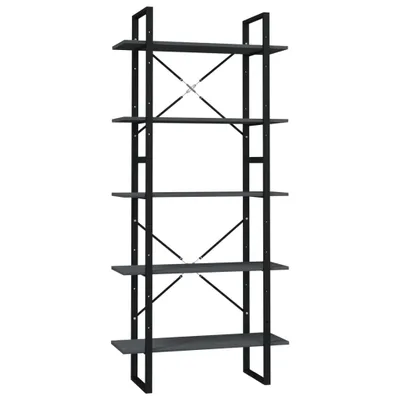Zdjęcie produktu dla vidaXL Regał 5 przegród szary 80x30x175 cm lite drewno sosnowe