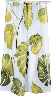 Obrázok produktu pre Vodotesná sprchová záves bez vŕtania, odolná proti plesniam, tropický listový vzor, 150 x 180 cm, dekorácia do kúpeľne