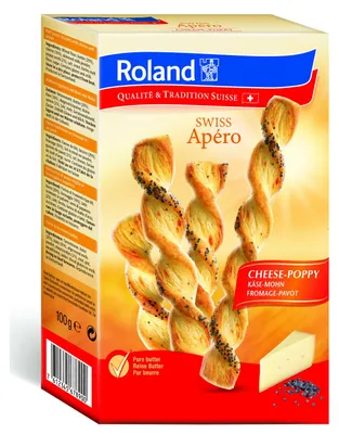 Image de Roland Swiss Apéro Fromage-Pavot 100 g / Bâtons de biscuits