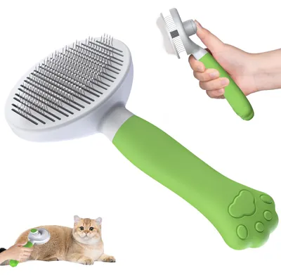 Image de Brosse pour chats Zivacate, brosse pour chiens [Ergonomique et nettoyage en un clic]