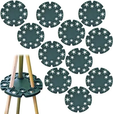 Imagen del producto de Soportes para plantas de plástico con 12 orificios redondos, paquete de 12 unidades, para plantas trepadoras