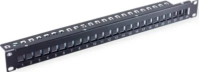 Produktbild von VALUE 19-Zoll-Keystone-Modulträger, 24 Ports, 1HE, geschirmt, schwarz