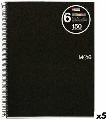 Produktbild von Ringbuch der Ringe Miquelrius Schwarz A5 150 Blatt (5 Stück)