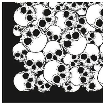 Produktbild von modAS Uni Vierecktuch ca. 70 x 70 cm bedruckt oder uni - Tuch als modisches Accessoires in Schwarz Skulls Totenkopf All-Over