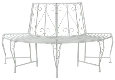 Immagine prodotto di vidaXL Panchina a forma di albero a 4 posti 160 x 80 x 89 cm in acciaio bianco anticato