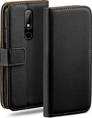 Produktbild von moex® Book Case kompatibel mit Nokia 6.1 Plus - Hülle 360 Grad klappbar, Schwarz