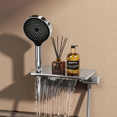 Image de doporro Système de Douche avec Douchettes Douche à Main Robinet Baignoire Pommeau de Douche Chromé 4 Modes de Jet en Laiton Salle de Bain DSN-401