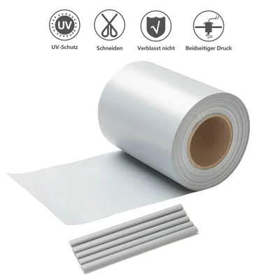 Immagine prodotto di Jiubiaz 4x 70m pellicola per la privacy Gartenfreude Film Pellicola per recinzione in PVC strisce per la privacy, grigio
