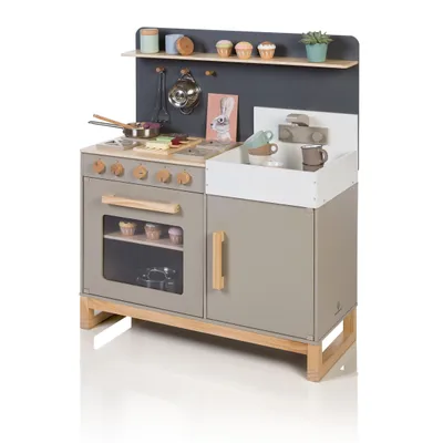Produktbild von MUSTERKIND® Spielküche "Linum" warmgrau – natur