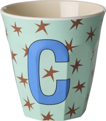 Produktbild von Rice Melamin Becher Medium Buchstaben Sterne C