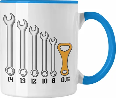 Produktbild von Trendation - Handwerker Tasse Bier Liebhaber Geschenkidee Lustiger Spruch (Blau)