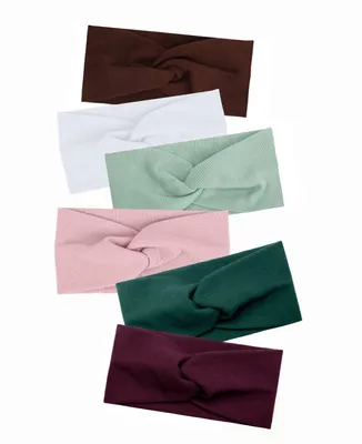 Produktbild von Damen Stirnbänder Elastisch Stirnband Breit Verdreht für Mädchen Haarbänder Sport Yoga Haar Zubehör 6 Stück