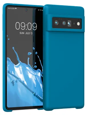 Produktbild von kwmobile Handyhülle für Google Pixel 6 Pro Hülle - Case Silikon - Kabelloses Laden - Schutzhülle Cover in Karibikblau