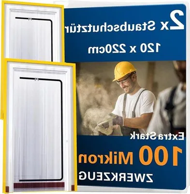 Productafbeelding van Famanu stofbeschermingsdeuren met rits - 2 stuks, 120 x 220 cm - extra sterk - waterdicht