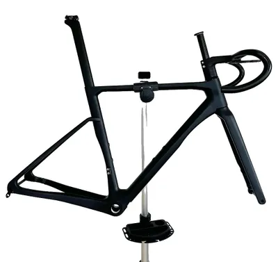 Obrázek produktu pro Rám silničního kola s řídítky, celokarbonový, kompatibilní s kotoučovými brzdami, černý bez loga, 560 mm
