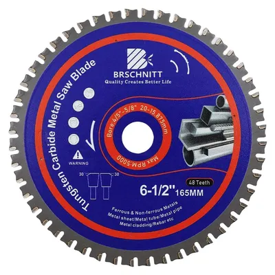 Immagine prodotto di Disco circolare per metallo, 165 mm, 48 denti, in metallo duro (TCT), adatto per acciaio, alluminio, rame e acciaio strutturale