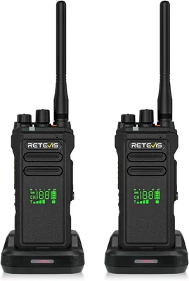 Zdjęcie produktu dla Cyfrowy radiotelefon DMR NR30D, dalekiego zasięgu, kompatybilny z AES256, z redukcją szumów AI, wodoszczelny (IP67), o dużej mocy, bateria 2800 mAh (czarny, 2 sztuki)