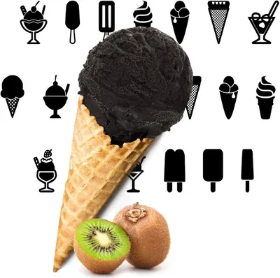 Produktbild von Kiwi Schwarzes Low Carb Eispulver Vegan Zucker-, laktosefrei 10 kg