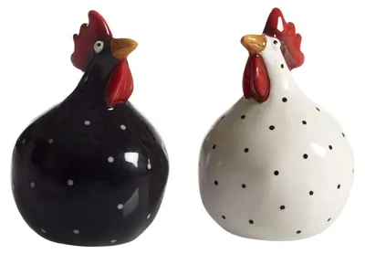 Produktbild von Nääsgränsgården - Salz- und Pfefferstreuer Henne schwarz/weiß, H: 8 cm
