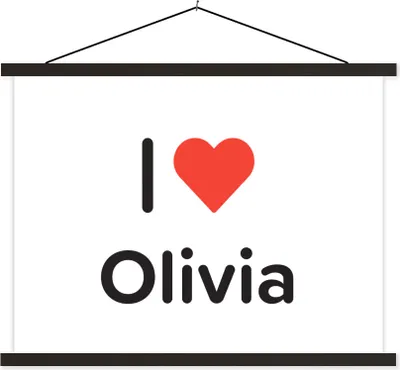 Produktbild von MuchoWow® Textilposter Ich liebe - Olivia - Mädchen 60x45 cm mit schwarzem Rahmen - Poster Schlafzimmer