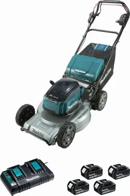 Produktbild von Selbstfahrender Rasenmäher 36V 2 x 18V Li-Ion 5 Ah MAKITA 4 Akkus - DLM533PT4