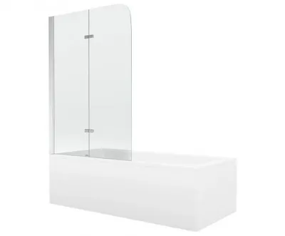 Zdjęcie produktu dla Mexen Cubik wanna prostokątna 170 x 70 cm z obudową i parawanem 2-skrzydłowym 100 cm, transparent, chrom - 550317070X9010020100