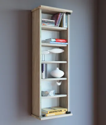 Produktbild von VCM Holz CD DVD Wandregal | Hängeregal mit ESG-Sicherheitsglastür | Platz für 150-CDs oder 65 DVDs oder 36-Videos | Maße: 92 x B. 31 x T. 18 cm | Elegantes CD/DVD Regal | 5 variable Einlegeböden - Loposa