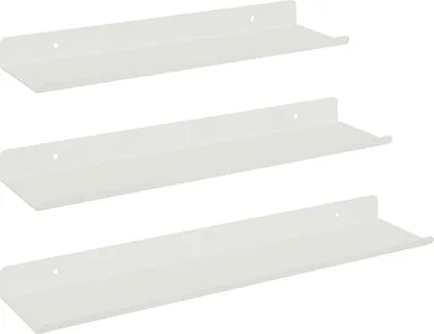 Produktbild von Schwebendes Regal Wandmontiert 3 pcs Weiß 40 x 9 x 2,5 cm Stahl