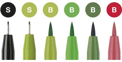 Productafbeelding van FABER-CASTELL Tuschepen PITT artist, set van 6 stuks