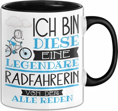 Produktbild von Radfahrerin Tasse Geschenk Ich Bin Diese Eine Legendäre Radfahrerin Von Der Alle Reden Geschenkidee Geburtstag Weihnachten (Schwarz)