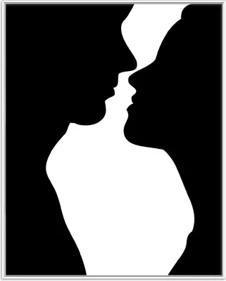Produktbild von Wallario Wandbild Mann und Frau, Größe: 40,30 x 50,30 cm, Poster mit weißem Aluminiumrahmen