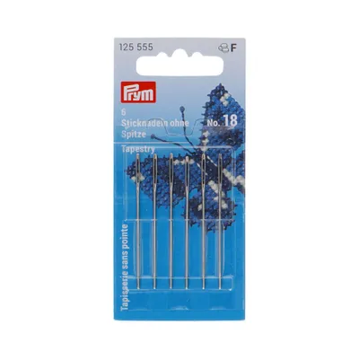 Obrázok produktu pre Prym 11255550, Ručné šitie, Ihla na tapisérie, Kov, Strieborná, 6 kusov, Blistr