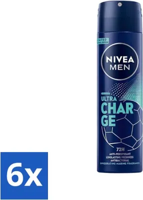 Produktbild von Nivea - Men - Deodorant - Spray - Ultra Charge - 150 ml - Vorteilspack - 6 Stücke