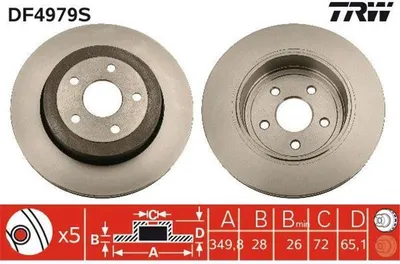 Produktbild von TRW Bremsscheiben (2 Stück) Hinterachse DF4979S
