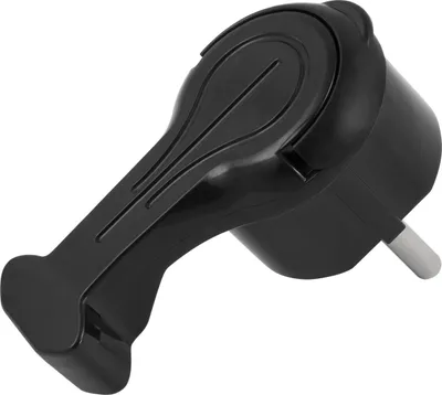 Produktbild von Schutzkontakt-Winkelstecker McPower schwarz, extra flach, Handgriff, Zugentlastung
