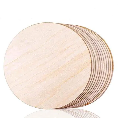 Produktbild von Holzrunden für Basteln, 12 Stück, 30 cm ungestaltete Holzrunden, Holzbohrungen für Basteln, Türhaken, Türentwürfe, Holzverbrennungen