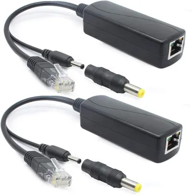 Productafbeelding van 2-pack Gigabit PoE Splitter 5V - Scheidt PoE voor IP Camera's en andere apparaten