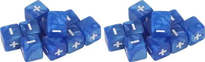Produktbild von 20-teiliges Plus-Minus-Zeichen-Würfel-Set, 16 mm, Mathematik-Operations-Berechnungswürfel für den Säuglingsunterricht, Blau