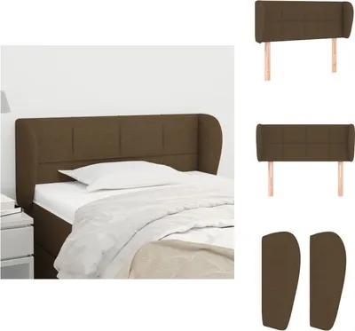 Produktbild von vidaXL Kopfteil mit Ohren Dunkelbraun 83x23x78/88 cm Stoff -  Kopf- & Fußenden