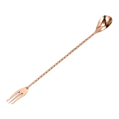 Obrázek produktu pro COCKTAILL LADLE Nerezová barová lžíce Míchací lžíce Vidlička BAREQ Copper