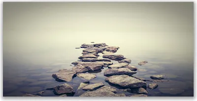 Produktbild von Tulup Leinwand-Bilder 140x70 Wandbild Canvas Kunstdruck Steine Wasser Landschaft