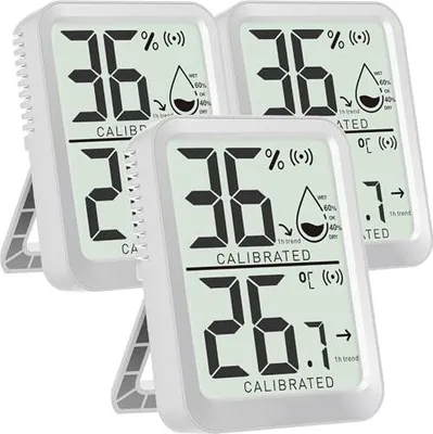 Produktbild von Ayayaboss Pack 3 Raumthermometer, Feuchtigkeitsmesser in Innentemperatur, digitales Thermometer, Hygrometer, Thermo-Hygrometer-Babyzimmer, Leben, Lebe