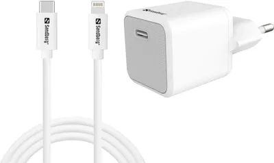 Image de Sandberg USB-C AC 20W Charger EU + Lightning 1M