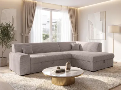 Produktbild von AX LIVING Couch für Wohnzimmer Lucera 260 cm Beige Schlafsofa R