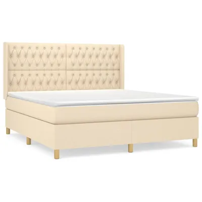 Produktbild von Boxspringbett mit Matratze Creme 180x200 cm Stoff